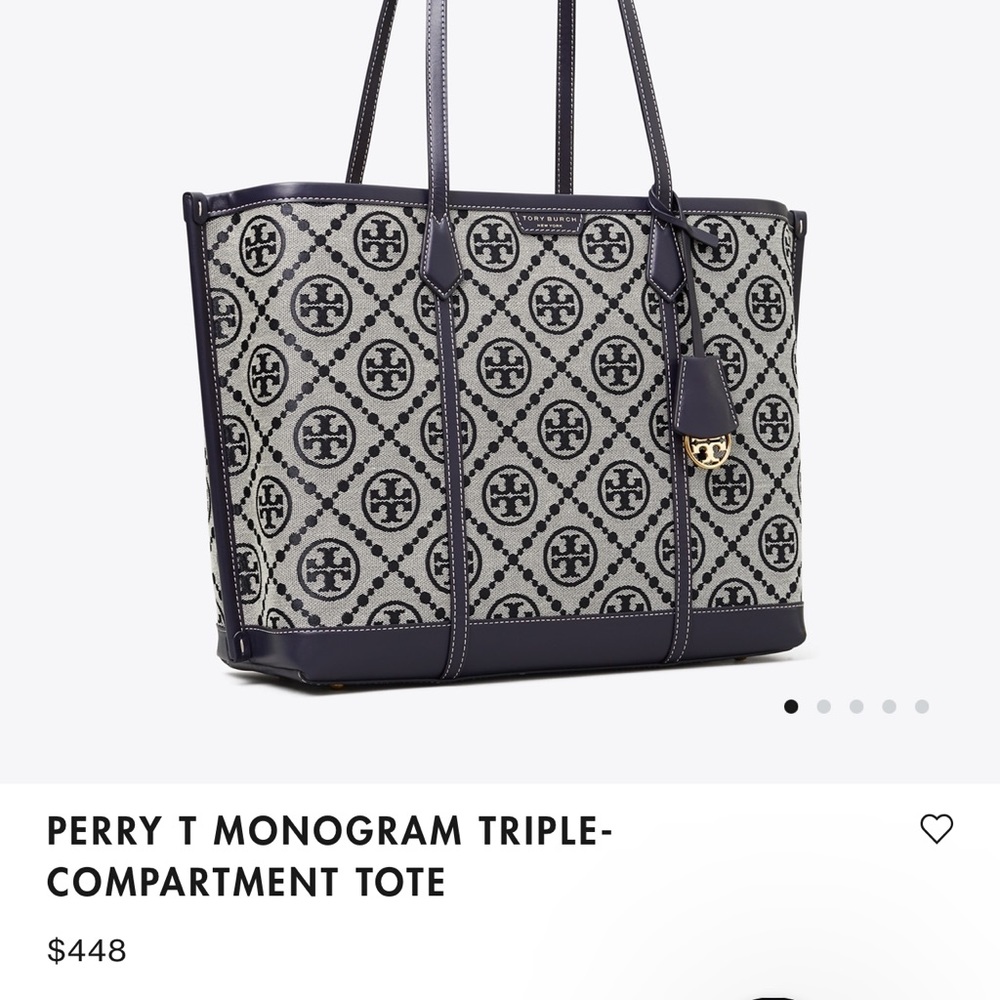 PERRY T MONOGRAM TRIPLE-COMPARTMENT TOTE